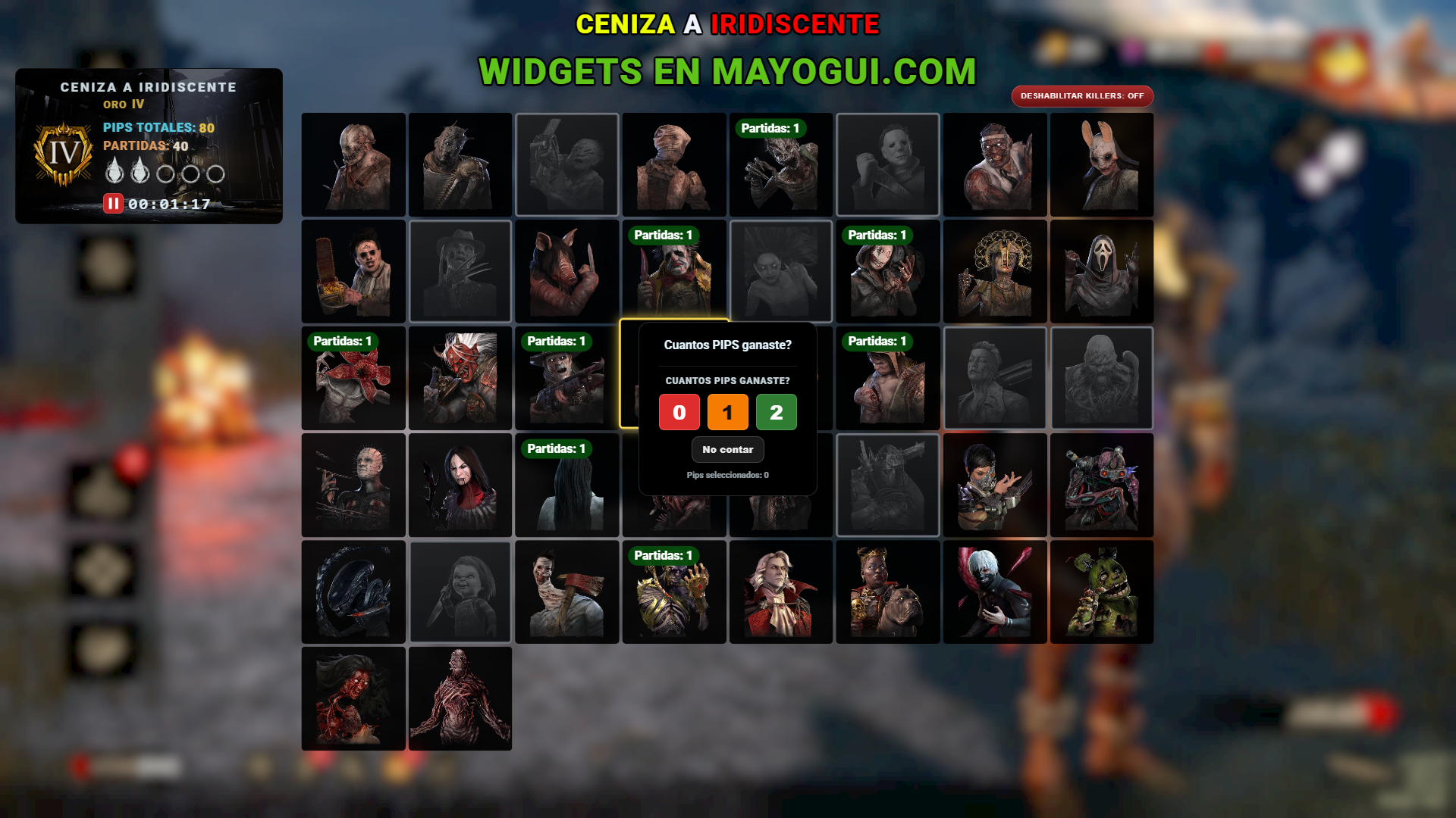 KillerSTREAK challenge dashboard preview