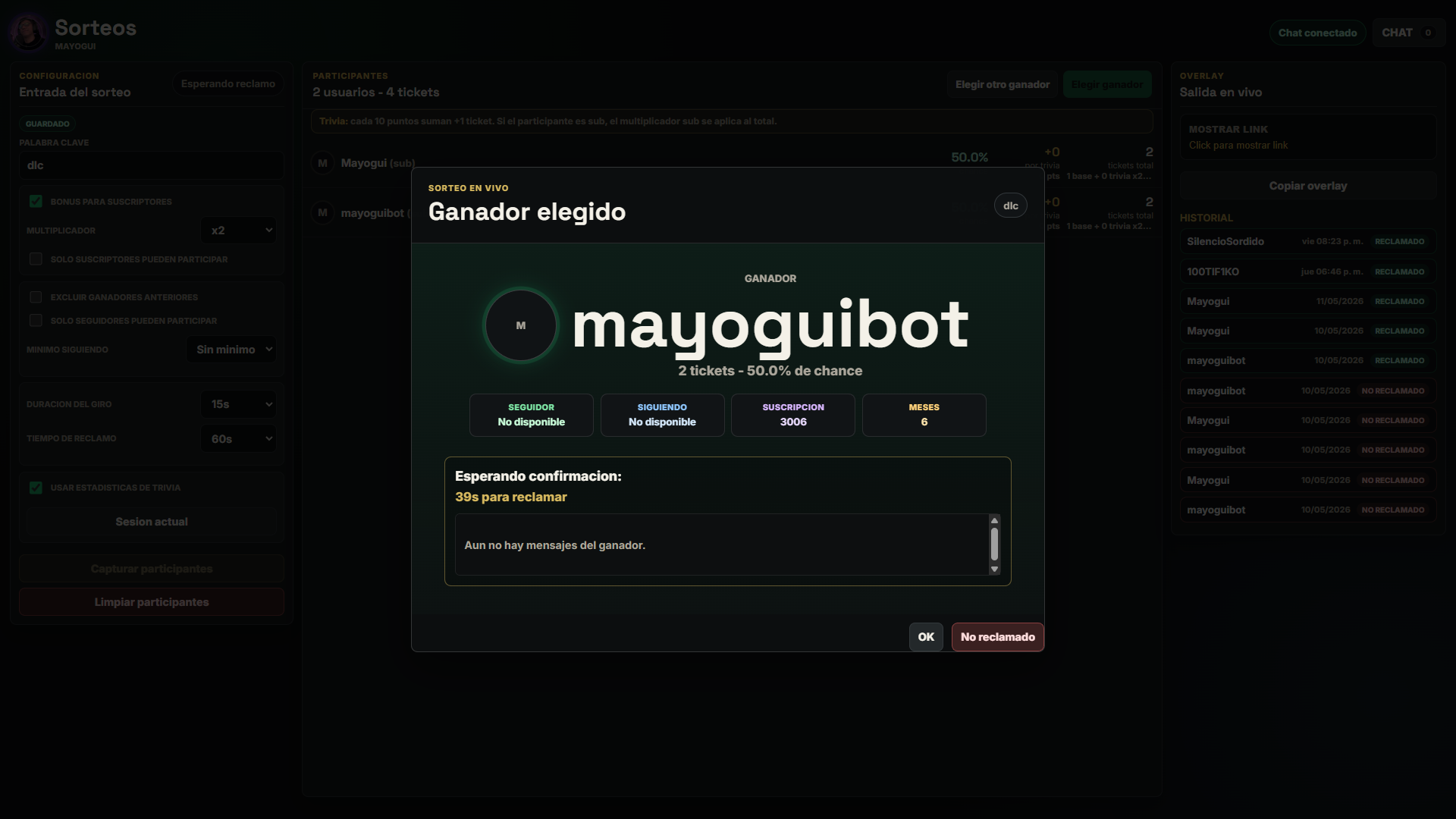 Giveaway stream tool preview