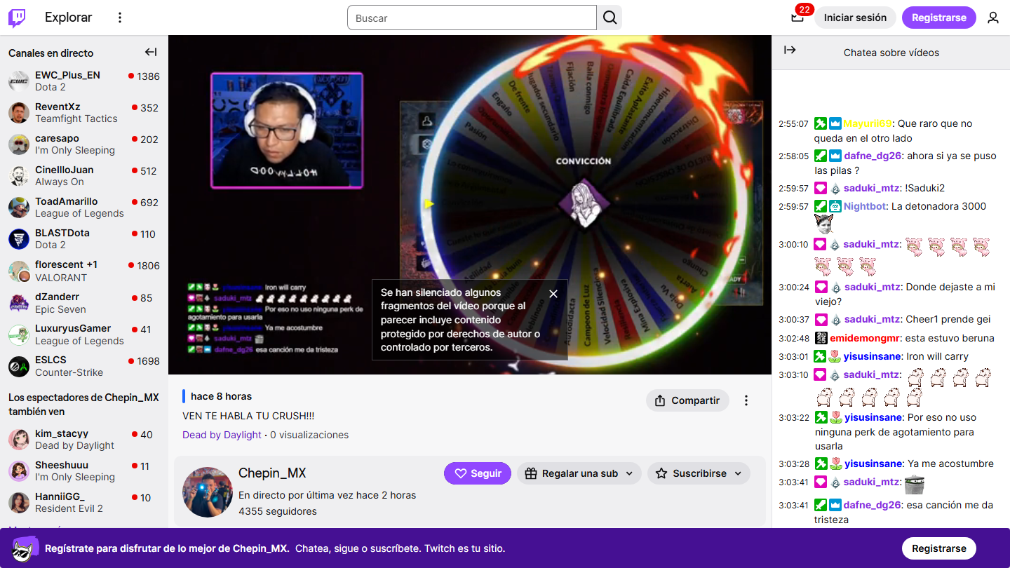 Chepin_MX using the Mayogui roulette widget on Twitch