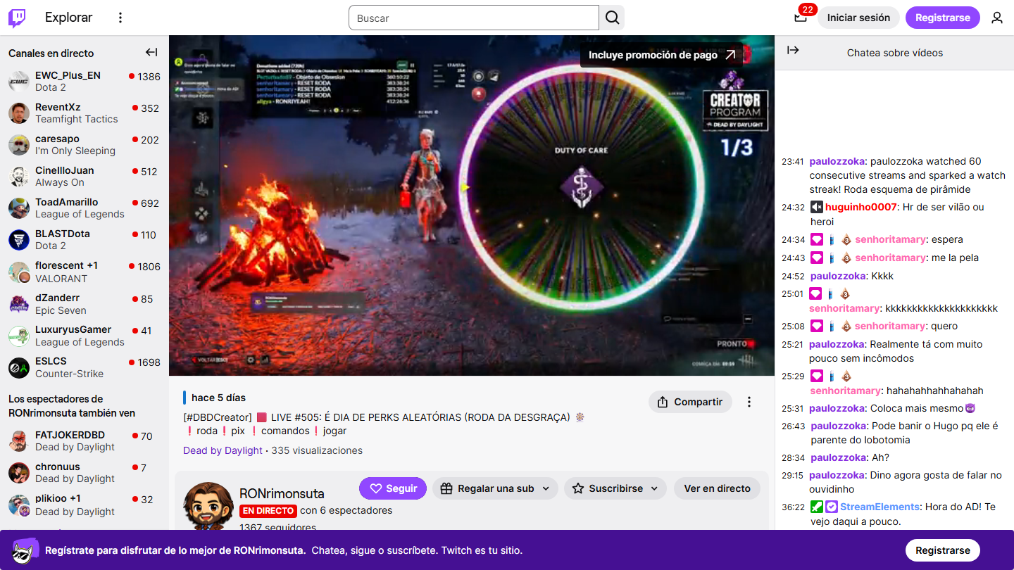 RONrimonsuta using the Mayogui roulette widget on Twitch